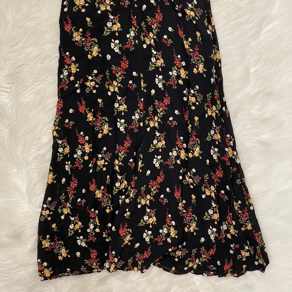 Reformation Black Floral Midi Dress - Picture 7 of 9